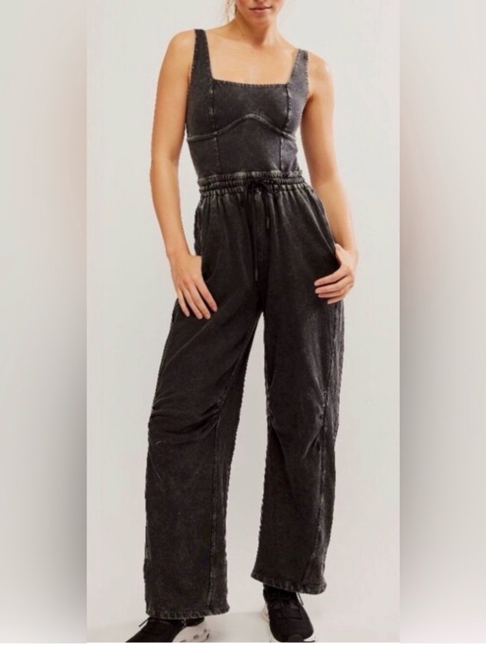 NWOT FP Movement by Free People Washed Black Inbound Onesie
